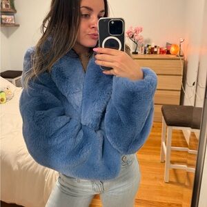 Zara faux fur coat (price is FIRM )